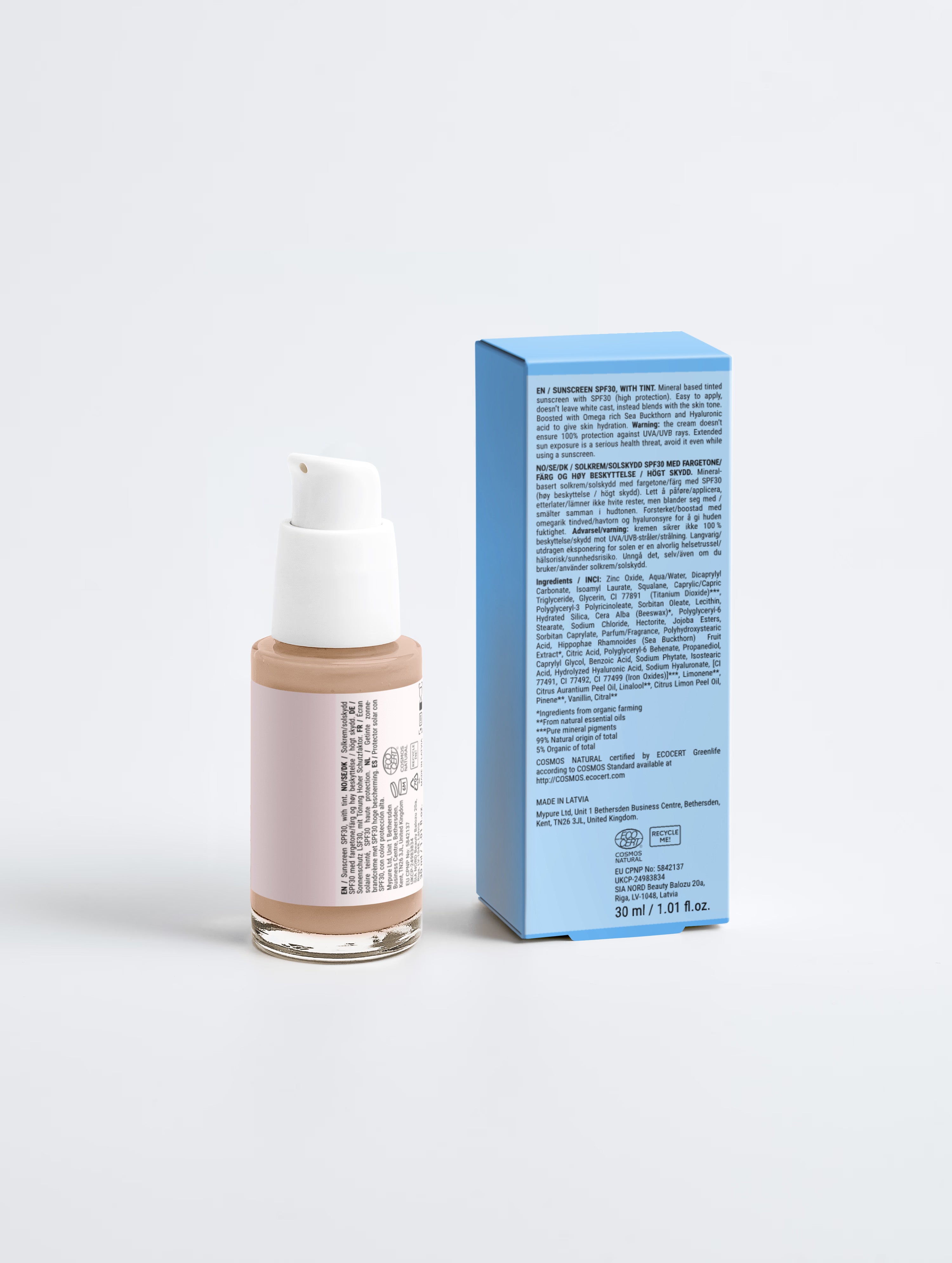 Sunscreen SPF30, with tint